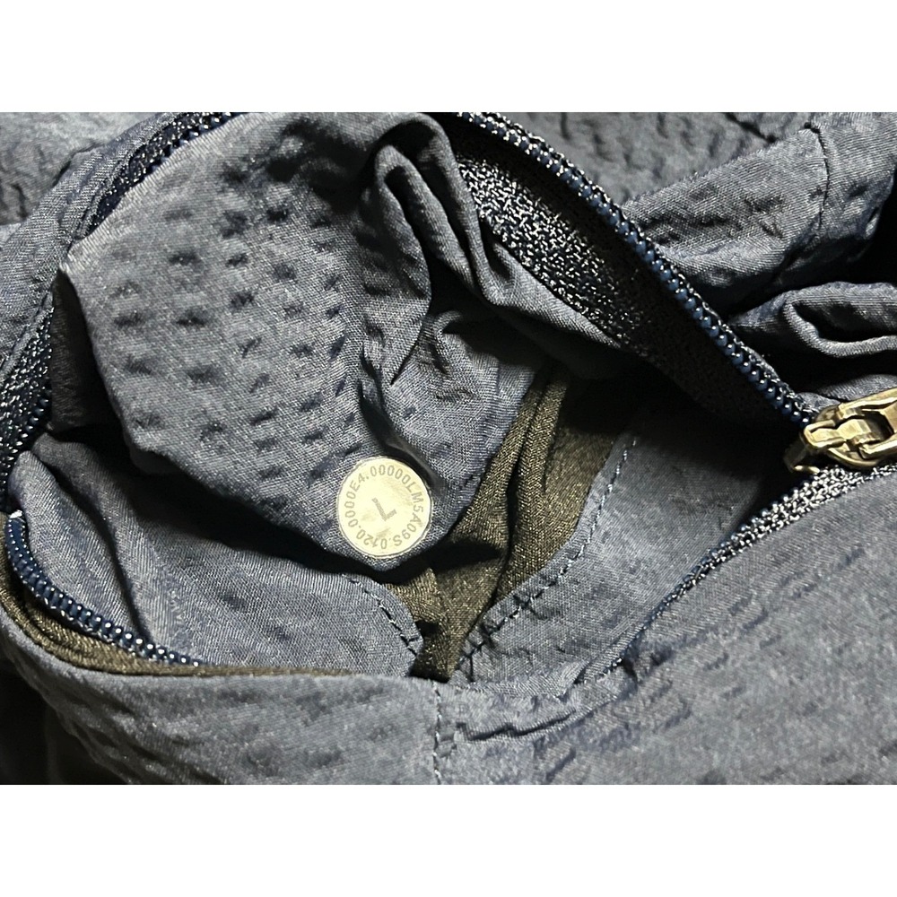 Lululemon Lab Mens Navy Blue Textured Seersucker Elastic Waist Pants Size L - Picture 4 of 9